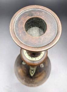lot 87 image: Vintage Bronze Candlestick Holders with Lovely Enamelwork