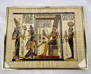 lot 167 image: Framed Vintage Papyrus Egyptian Paintings