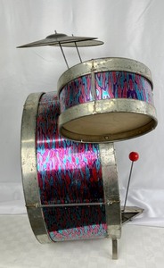 lot 4 image: RARE Vintage Tin Toy Drum Kit - Noble & Cooley Co.