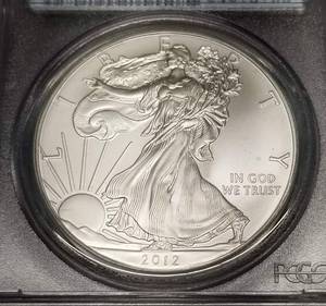 2012-S AMERICAN SILVER EAGLE MS70 PCGS 1ST STRIKE