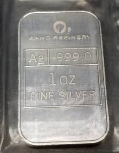 1 TROY OZ .999 FINE SILVER BAR 2013 RAND REFINERY