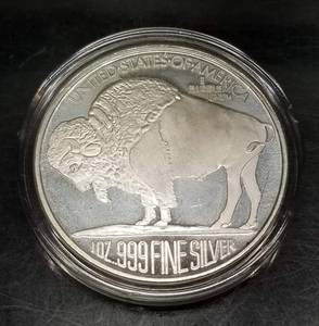 1 TROY OZ .999 FINE SILVER INDIAN BUFFALO ROUND IN AIRTITE