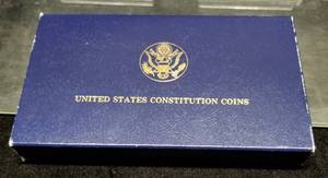1987 US CONSTITUTION GOLD & SILVER SET .24 oz GOLD INCLUDED