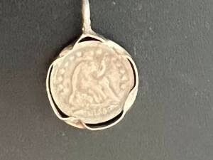 lot 2 image: 1855 (O) Half Dime Seated Liberty Coin Charm