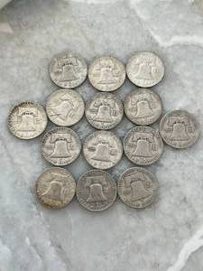 lot 54 image: United States Ben Franklin Silver Half Dollar Lot