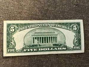 lot 136 image: 1934 D Five Dollar Blue Seal Note Silver Certificate