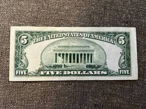 lot 137 image: 1934 D Five Dollar Blue Seal Note Silver Certificate