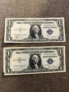 lot 147 image: Mixed Lot of One Dollar Silver Certificate