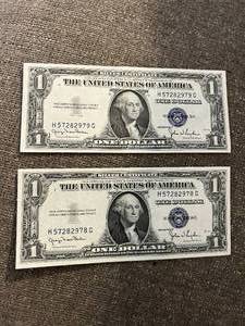 lot 148 image: Mixed Lot of One Dollar Silver Certificate