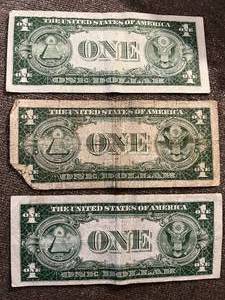 lot 156 image: Mixed Lot of One Dollar Silver Certificate