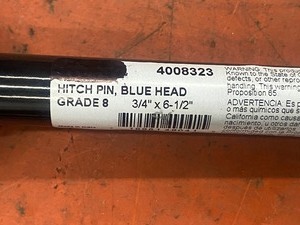 (2) Blue Head Grade-8 34 x 6.5 Hitch Pins
