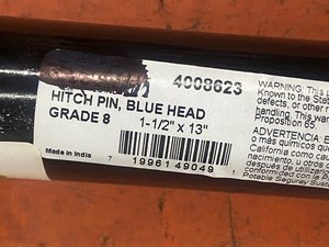 (1) Blue Head Grade-8 1.5 x 13 Hitch Pin