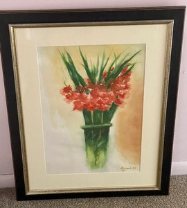 lot 19 image: Beautiful Floral Watercolor by Stanley Kronick