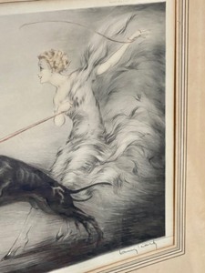 lot 4 image: Framed Icart Etching - Speed Nymph with Greyhounds