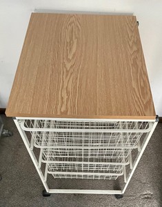 lot 151 image: Wood Top Organizer on Casters