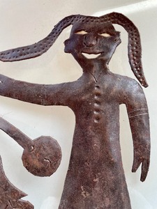 lot 129 image: Whimsical Haitian Metal Art Piece
