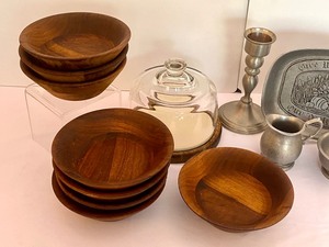 lot 48 image: Vintage Pewter and Wood Items