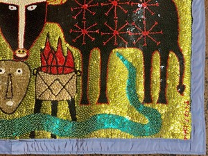 lot 173 image: Elaborate Haitian Voodoo Flag