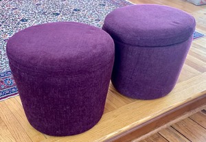 lot 167 image: Pair of Upholstered Storage Ottomans