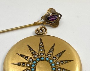 lot 202 image: Victorian Locket and Stick Pin