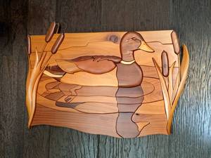 lot 100 image: 2115 wooden duck art (see photo...