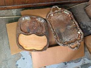 lot 24 image: Large silver platters (see photos )...