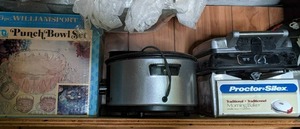 lot 27 image: 2 waffle irons, 6-Qt Nesco crock po...