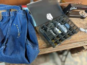 lot 47 image: Denim bag with GeMagic bedazzler an...