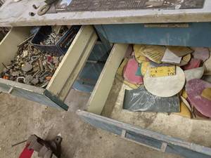 lot 135 image: Drawer of contents, includes sandpa...