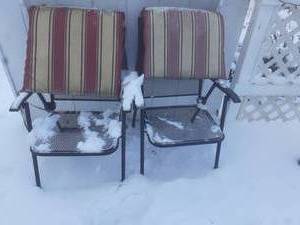 lot 53 image: 2 metal folding chairs with pads 22...