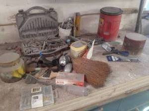 lot 80 image: Misc garage items, includes whisk b...