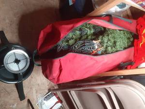 lot 289 image: Christmas tree in Bag and Tree Stand, and Tree Skirt  See Photos