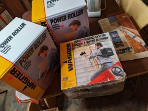 lot 245 image: Box of Painting Supplies See Photo...