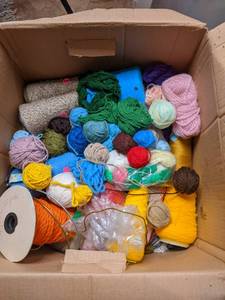 lot 239 image: Huge Box of Yarn (Various Sizes, an...