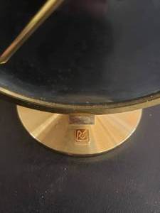 lot 20 image: Howard Miller Mid-Century Brass Desk Clock