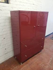 lot 65 image: Burnt Red Bedroom Tallboy