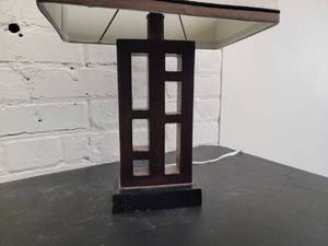 lot 81 image: Mission Prairie Style Box Table Lamp