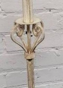 lot 80 image: French Vanilla Metal Scrollwork Table Lamps