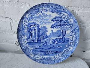 lot 102 image: Blue and White Spode Transferware Platters  set of 2