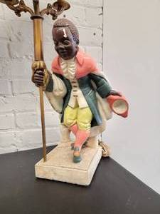 lot 71 image: Blackamoor Figural Chalkware Table Lamps by Mario Monteleone