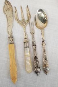 lot 99 image: Old English Sterling Utensils