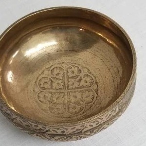 lot 98 image: Engraved Brass Meditation Gong Bell