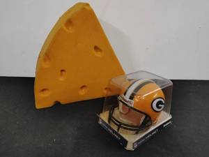 Wisconsin Sports Hat, Green Bay Packers Mini Helmet, & Cheesehead