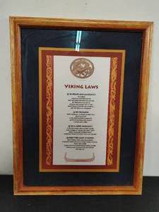 Framed Vikings Law Sign