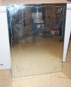 lot 5 image: Etched Hanging Mirror--36 t  x  26 w