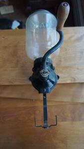 lot 40 image: Antique Arcade Wall Mount-Hand Cranked Cast Iron Coffee Grinder