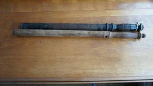 lot 51 image: Two Vintage Wood Police Billy Clubs