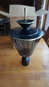 lot 62 image: Viirdin Lighting-The Total Look--V-7850 Black & Brass Outdoor Light Fixture