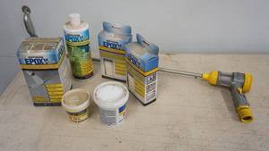 lot 155 image: Rust-oleum Epoxy Schield-(Concrete Patch & Repair)--(Part A Activator & Part B Base)--(Concrete Etch)--Ross Applicator