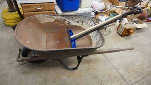 lot 169 image: Vintage Wheel Barrel ---Two Snow Shovels